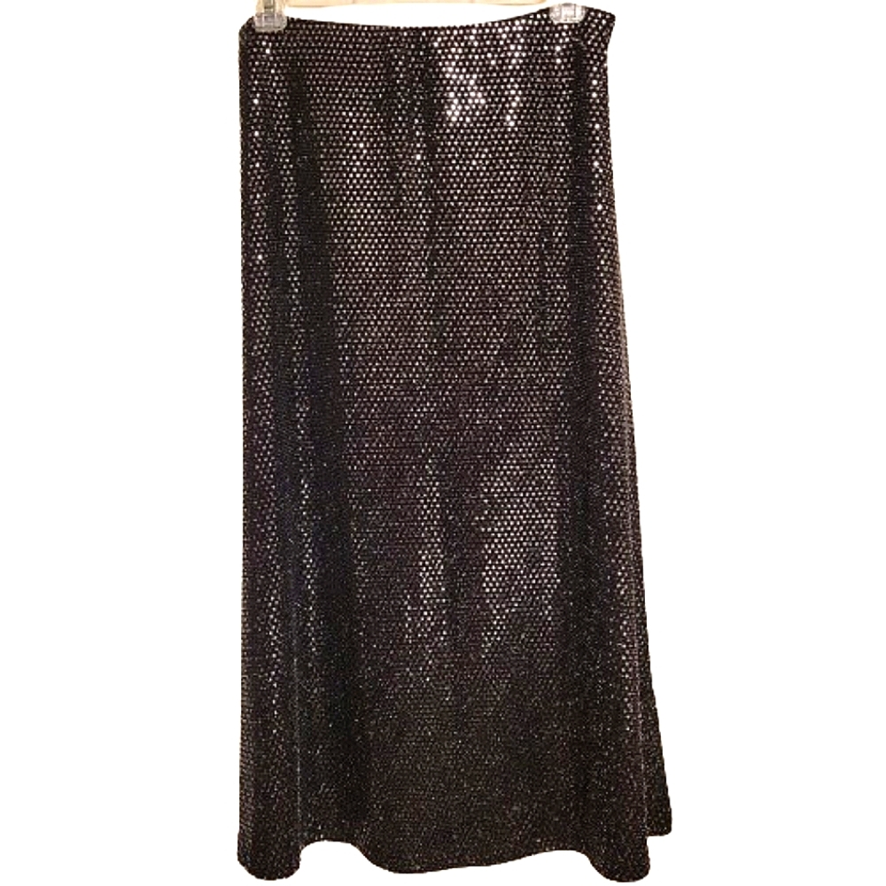 Urban Outfitters women's silver and black sequin midi skirt size medium